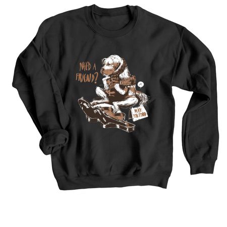Acadia Homeless Pets, a Black Crewneck Sweatshirt