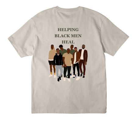 Limited Edition Men's Mental Health Shirt, a Dust Unisex Heavyweight Tee (back-view)