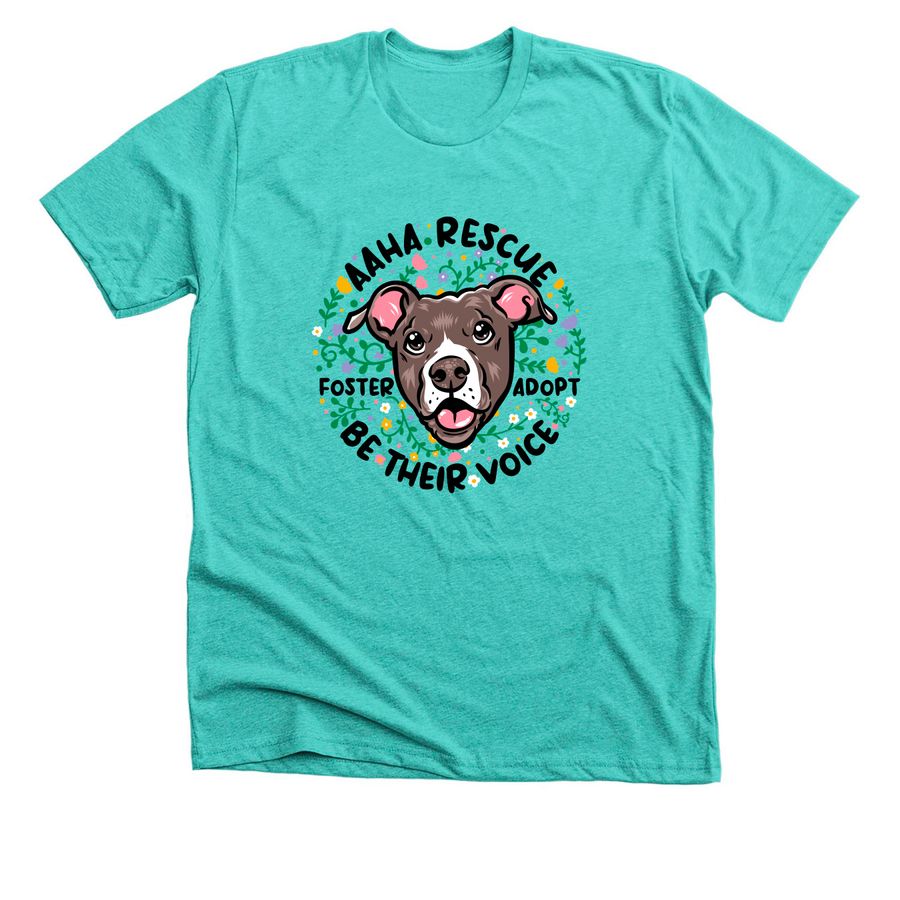AAHA Rescue-Be their voice, a Heather Sea Green Premium Unisex Tee