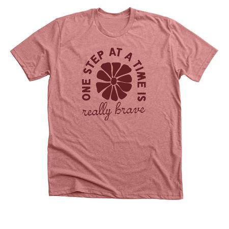 One Step At A Time, a Heather Mauve Premium Unisex Tee