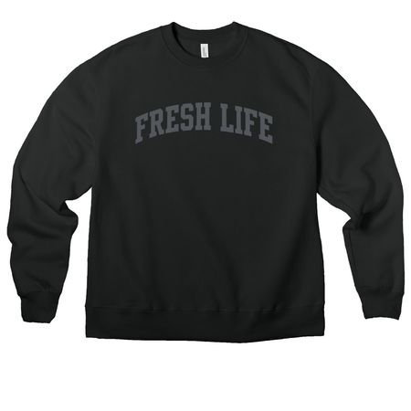 Fresh Life (Dark), a Vintage Black Premium Heavyweight Crewneck Sweatshirt