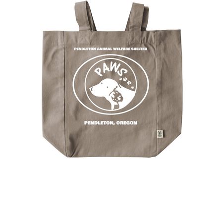PAWS Logo Tote (White Print), a Pumice Recycled Cotton Tote Bag