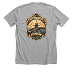 USS KENTUCKY, a Athletic Heather Premium Unisex Tee (back-view)