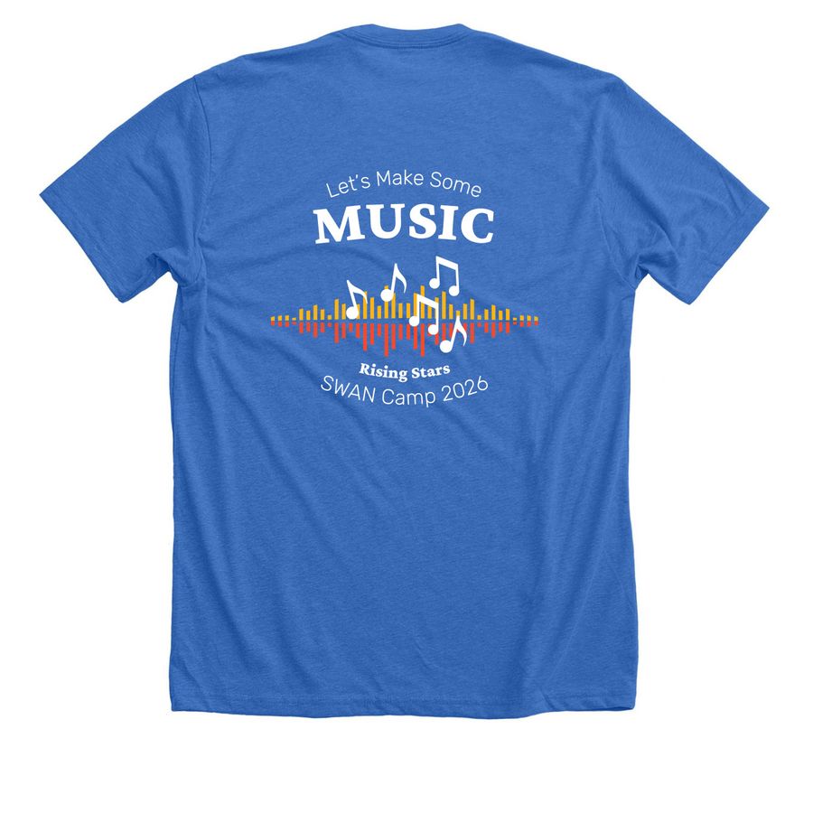 SWAN 4 Kids | Camp 2026 Limited Edition, a Heather True Royal Premium Unisex Tee (back-view)
