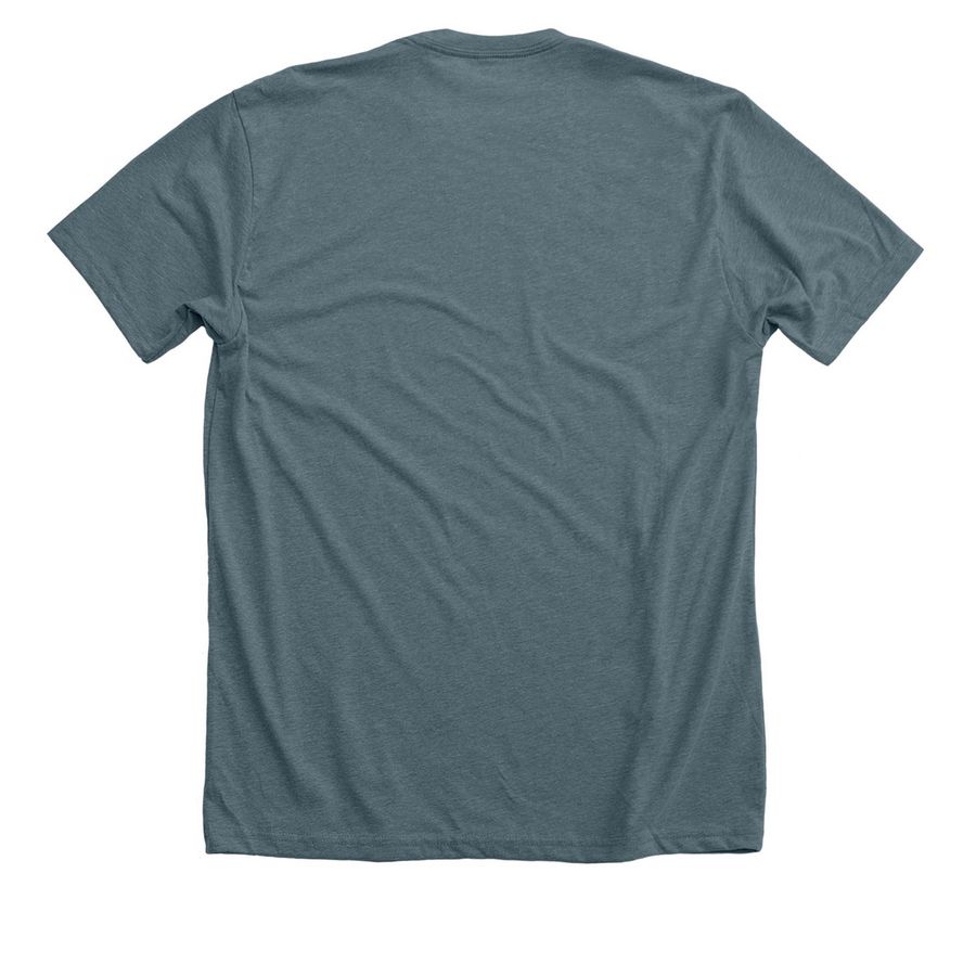 Prose in Process, a Heather Slate Premium Unisex Tee (back-view)