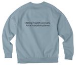 Logo Crew, a I Like You Blue Allmade Organic CVC Crewneck Sweatshirt (back-view)