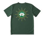Fall Launch, a Forest Green Youth Performance Tee (back-view)