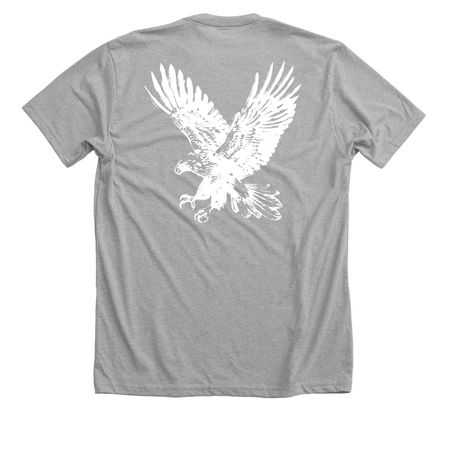 MG WHITE, a Athletic Heather Premium Unisex Tee (back-view)