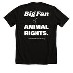 Big Fan Of Animal Rights Tee, a Solid Black Blend Premium Unisex Tee (back-view)