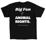Big Fan Of Animal Rights Tee, a Black Classic Unisex Tee (back-view)
