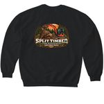 Split Timber Excavator&nbsp;, a Black Softstyle Crewneck Sweatshirt (back-view)