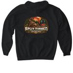 Split Timber Excavator&nbsp;, a Black Gildan Softstyle Pullover Hoodie (back-view)