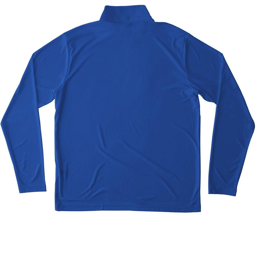 NRV Logo Performance Pullover, a True Royal Unisex Performance Quarter Zip Pullover (back-view)