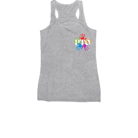 Patrick Henry Elementary PTO, a Athletic Heather Women's Racerback (back-view)