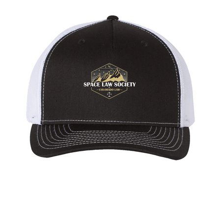 SLS Trucker Hats, a Black/ White Printed Five-Panel Trucker Cap