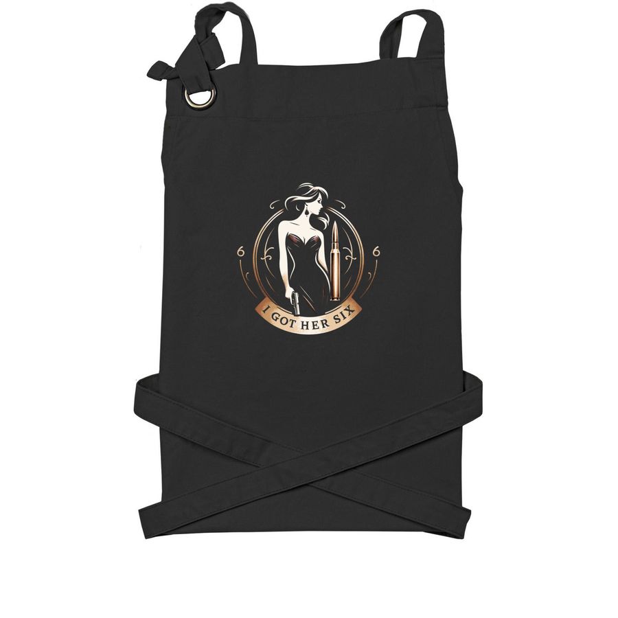 Gun Cleaning Apron, a Black Cotton Canvas Pocket Apron