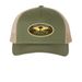Backwater Collection Hat FL Outfitter, a Army Olive Green/ Tan Printed Five-Panel Trucker Cap