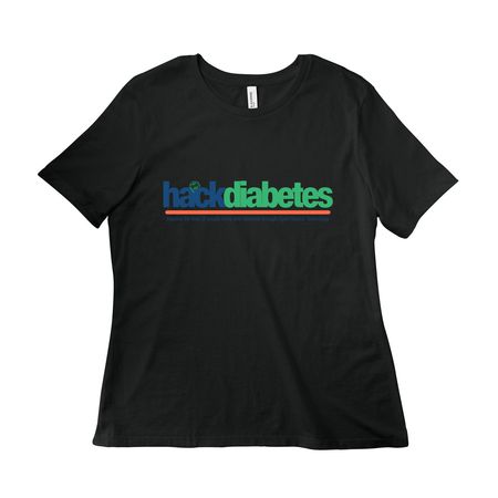 HackDiabetes, a Vintage Black Women?s Relaxed Cotton Tee