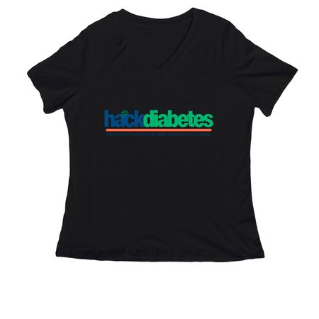 HackDiabetes, a Black Women's Relaxed V-Neck Tee