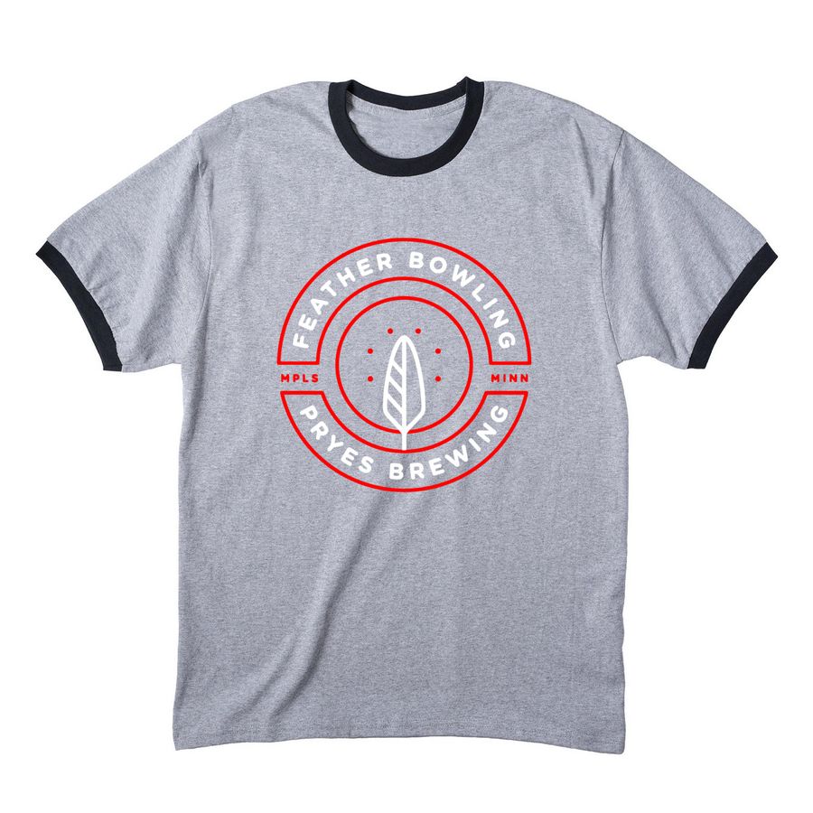 Nolos Locos Ringer Tee, a Athletic Heather/ Jet Black Cotton Ringer Tee