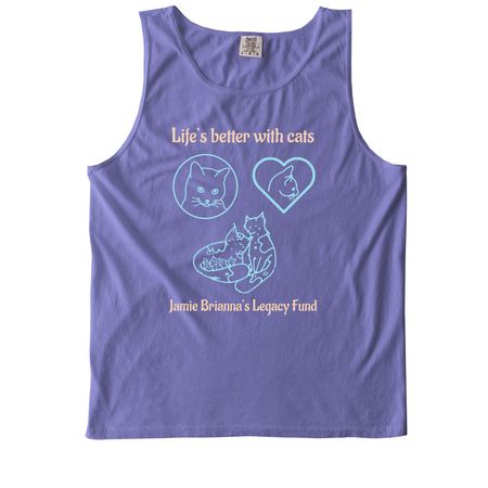 Cat Tanks, a Violet Comfort Colors Tank Top