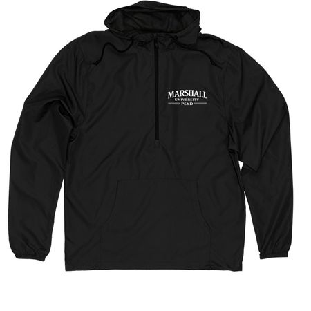 Minimal PsyD (Windbreaker), a Black Quarter-Zip Windbreaker