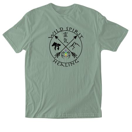 Wild Spirit Healing | Black Logo Collection, a Sage Softstyle Cotton Tee