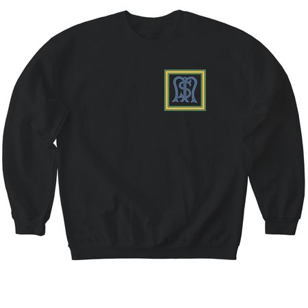 St. Mary's Throwback Logo, a Black Softstyle Crewneck Sweatshirt