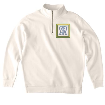 St. Mary's Throwback Logo, a Bone Midweight Quarter Zip Pullover