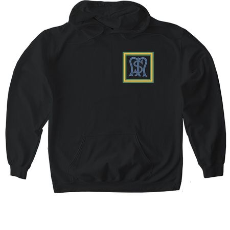 St. Mary's Throwback Logo, a Black Gildan Softstyle Pullover Hoodie