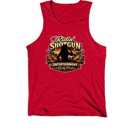 Ridin' Shotgun Tank Top, a Red Premium Cotton Tank