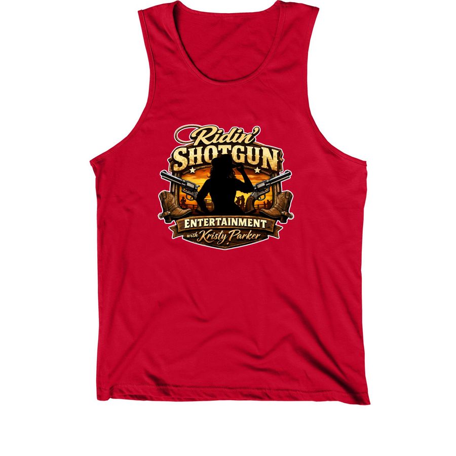 Ridin' Shotgun Tank Top, a Red Premium Cotton Tank
