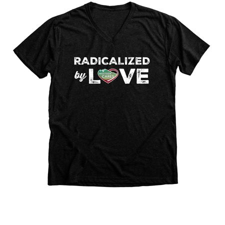 Radicalized by Love - WSC, a Black Heather Premium V-Neck Tee