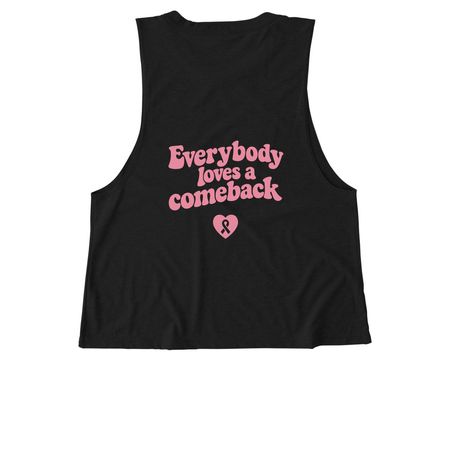 Everybody Loves a Comeback (MUSCLE TANKS), a Deep Black Allmade Eco Triblend Women?s Muscle Tank (back-view)