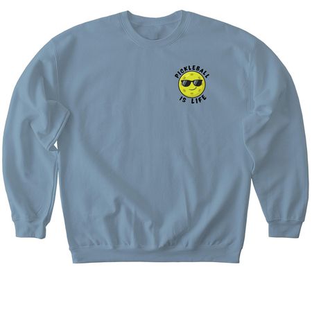 Pickleball Is Life, a Stone Blue Softstyle Crewneck Sweatshirt