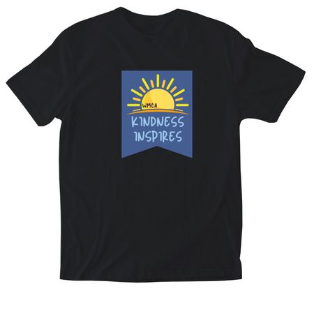 KINDNESS INSPIRES, a Black Softstyle Cotton Tee