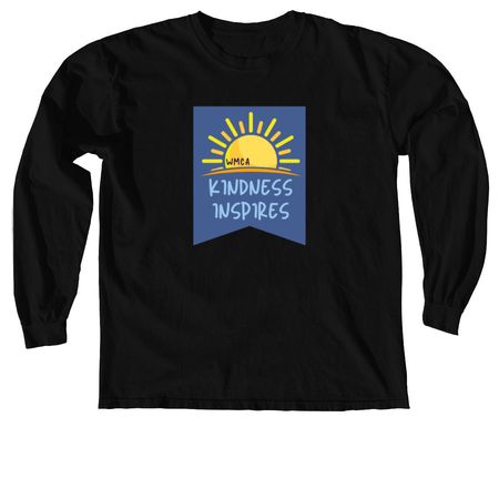 KINDNESS INSPIRES, a Black Comfort Colors Long Sleeve Tee