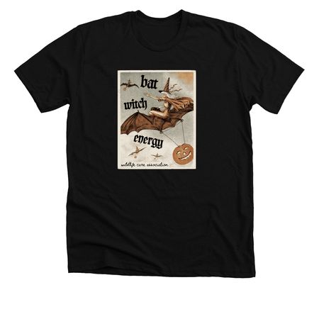 WCA Vintage Bat Witch, a Solid Black Blend Premium Unisex Tee