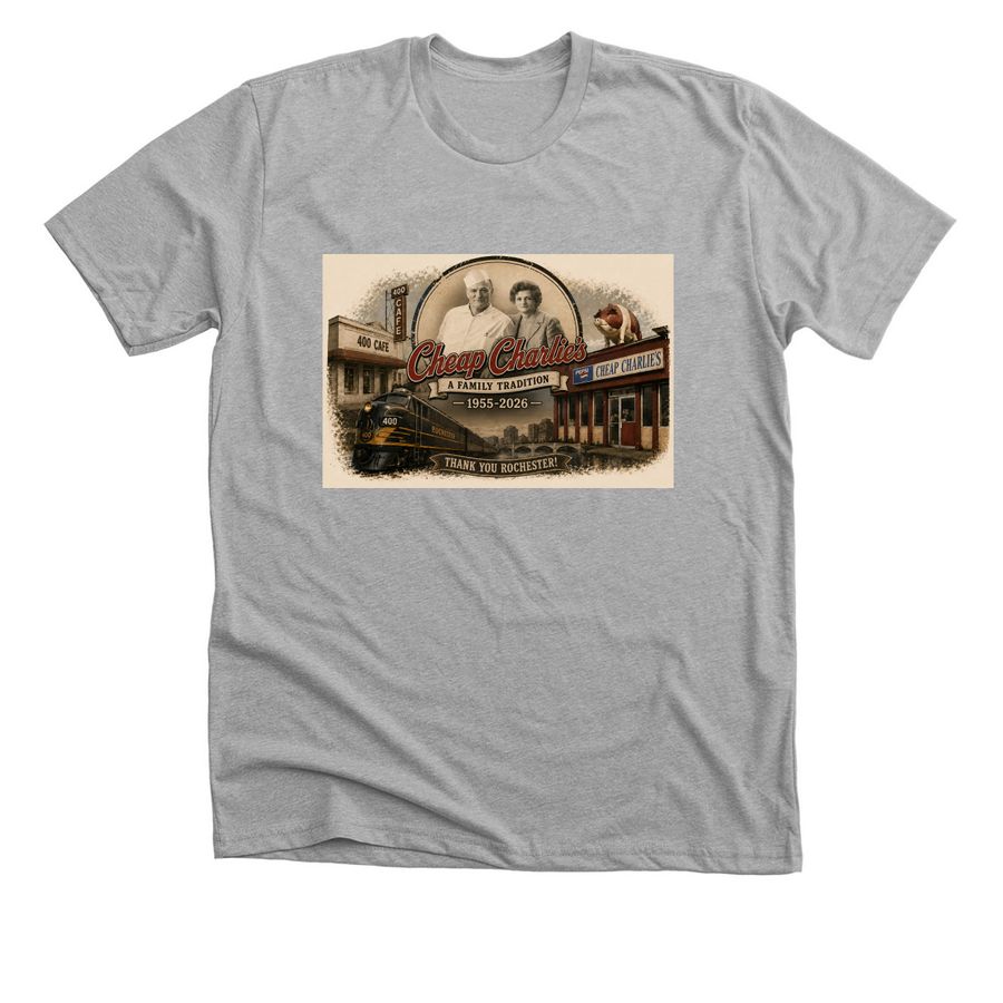 Cheap Charlies, a Athletic Heather Premium Unisex Tee
