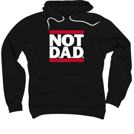 NOT D.A.D White On Black Series, a Black Premium Pullover Hoodie