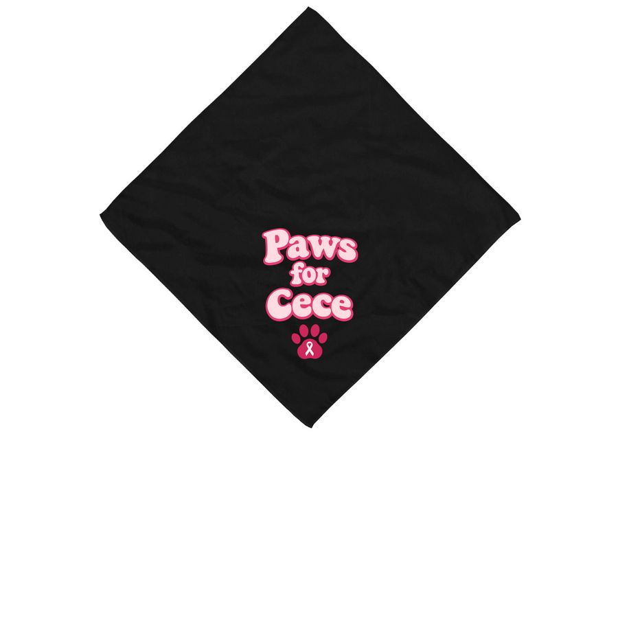 Paws for Cece Bandana, a Black Cotton Bandana