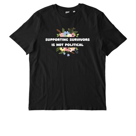 Supporting Survivors Is Not Political, a Black Stanley/Stella Unisex Creator 2.0 Tee