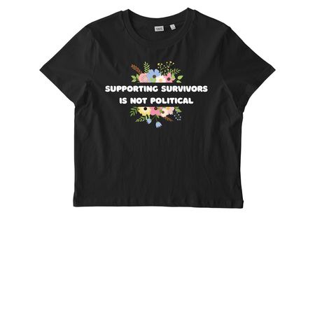 Supporting Survivors Is Not Political, a Black Stanley/Stella Women?s Stella Muser Tee