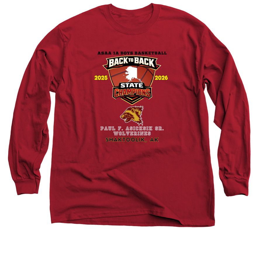 Shaktoolik Back to Back Cardinal, a Cardinal Red Classic Long Sleeve Tee