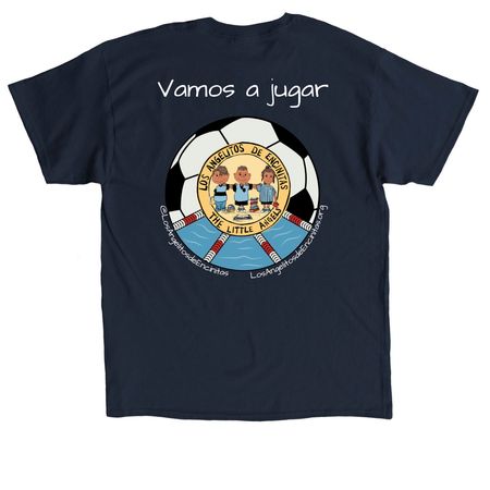 Vamos a jugar-2, a Navy Classic Unisex Tee (back-view)