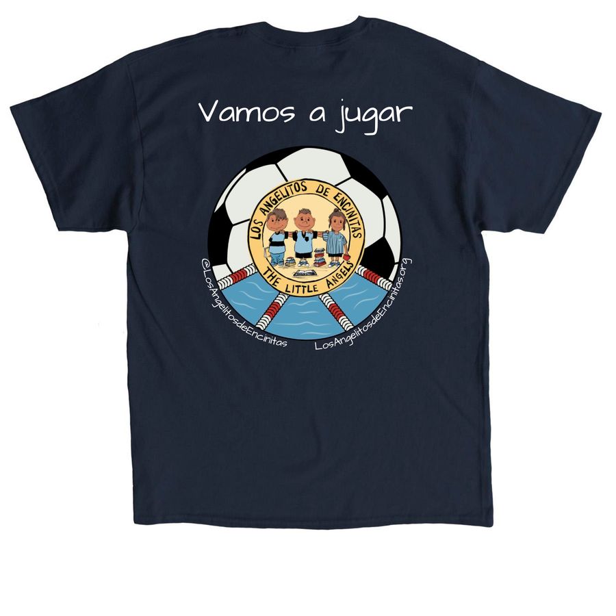 Vamos a jugar-2, a Navy Classic Unisex Tee (back-view)