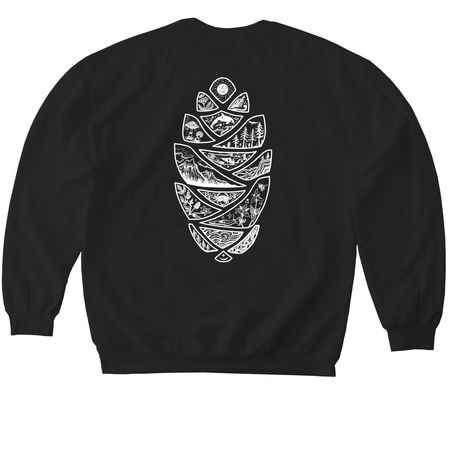 Ecosystems of Puget Sound, a Black Softstyle Crewneck Sweatshirt