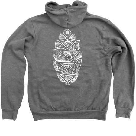 Ecosystems of Puget Sound, a Deep Heather Zip Up Hoodie