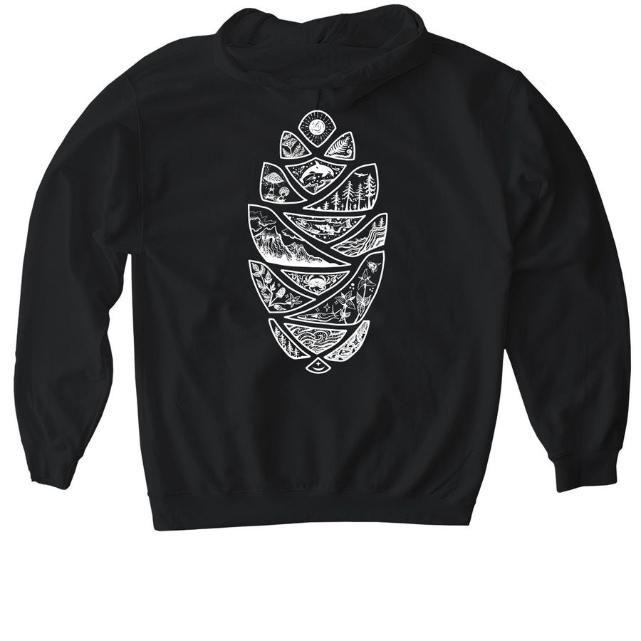 Ecosystems of Puget Sound, a Black Gildan Softstyle Pullover Hoodie