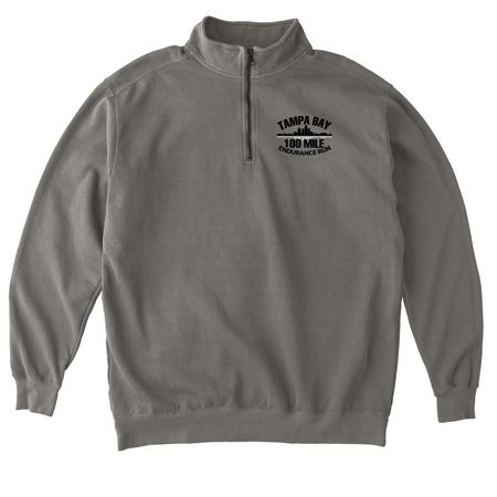 Tampa Bay 100, a Grey Comfort Colors Quarter Zip Pullover